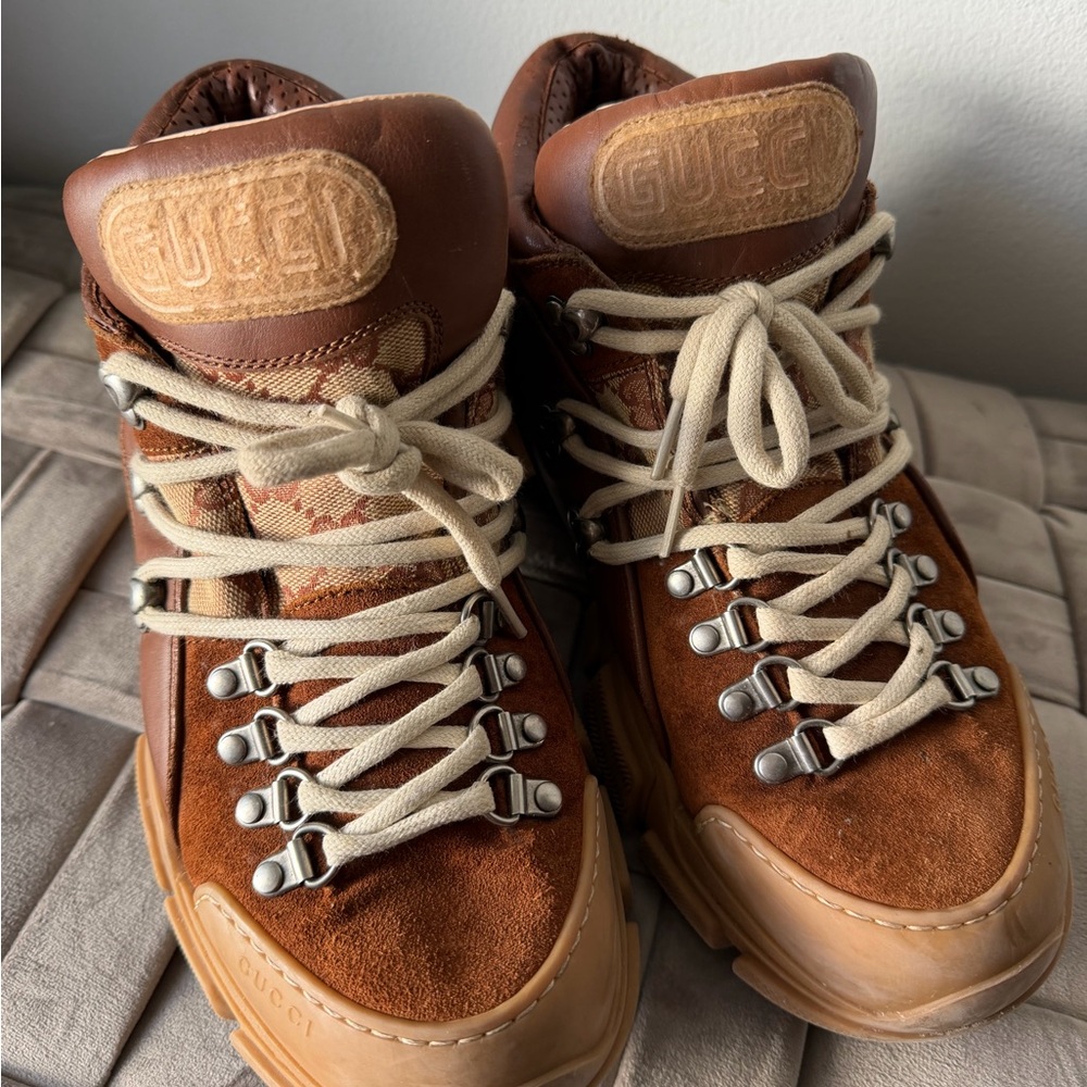 Gucci Mans Flashtrek GG Supreme Hiking Fashion Sneaker US 10-10.5 - Picture 15 of 16